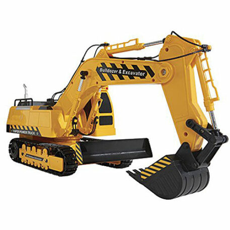Kid Galaxy Mega Construction Remote Control Excavator & Bulldozer. 10 Function RC Toy Tractor, 49 MHz