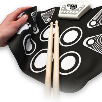 Rock And Roll It - Drum Flexible, Completely Portable, battery OR USB powered, 2 Drum Sticks + Bass Drum & Hi hat pedal included
