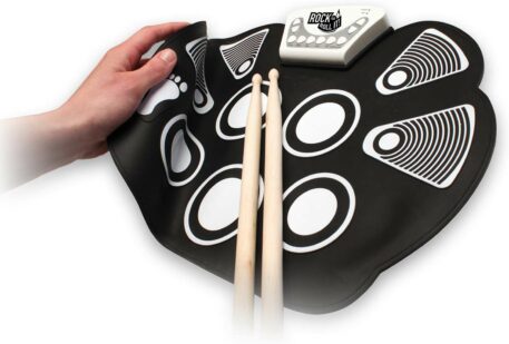 Rock And Roll It - Drum Flexible, Completely Portable, battery OR USB powered, 2 Drum Sticks + Bass Drum & Hi hat pedal included