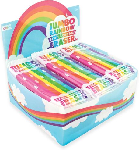 Jumbo Rainbow Scented Erasers - Display of 15