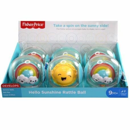 Fisher-Price Hello Sunshine Rattle Ball with hangtag in display