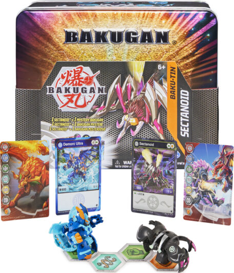 Bakugan Baku-Tin, Sectanoid, Premium Collector’s Storage Tin with Mystery, Trading Cards, Kids Toys for Boys Aged 6 and up