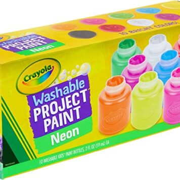 10 Pack Neon 2oz Washable Project Paint