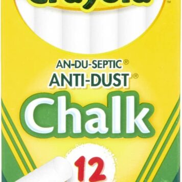 12 Sticks Anti-Dust White Chalk