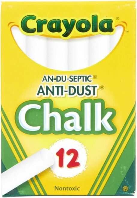 12 Sticks Anti-Dust White Chalk