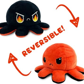 Big Reversible Octopus: Red & Black
