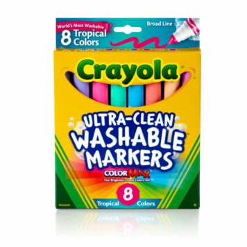 8 Pack Ultra-Clean Washable - Tropical Colors - Broad Line