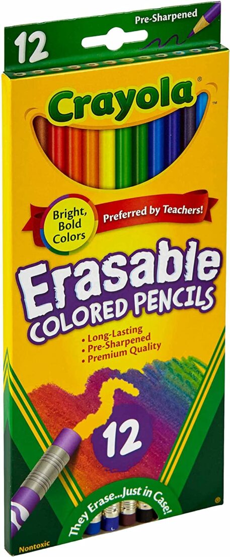 12 Pack Erasable Colored Pencils