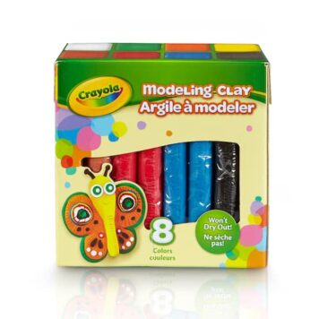 Crayola 8 Pack Modeling Clay - Red, Yellow, Blue, Green, Brown, Black, Orange, White