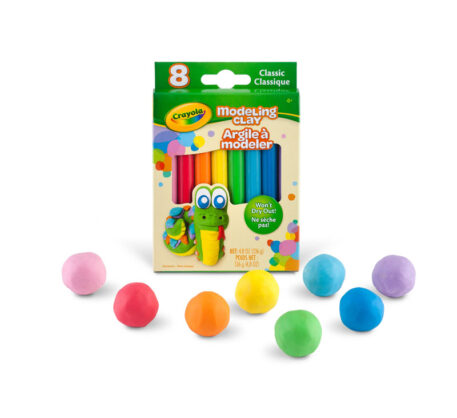 8 Pack Modeling Clay - Basic Assortment - Pink, Red, Orange, Yellow, Green, Light Blue, Dark Blue, Purple