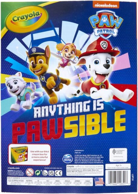 Paw Patrol 288 Page Coloring Book Back