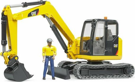 Cat® Mini Excavator with worker