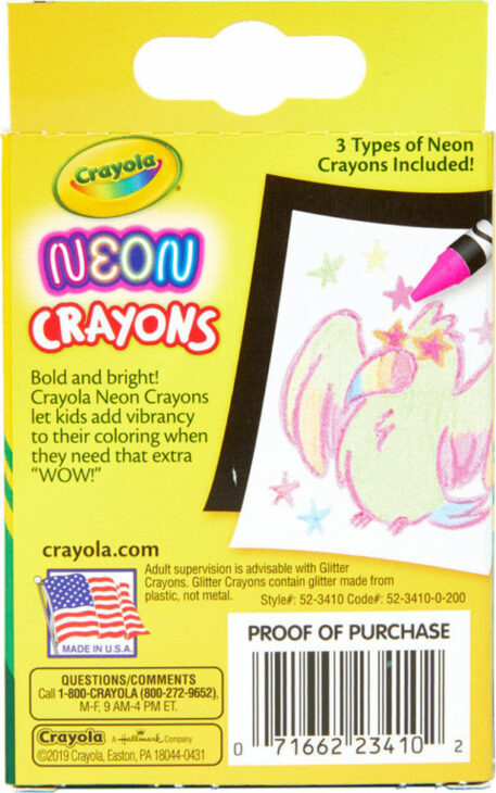 24 Pack Neon Crayons Back