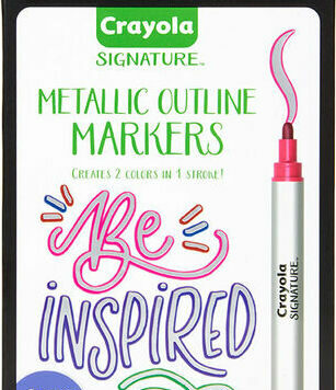 6 Pack Metallic Outline Markers