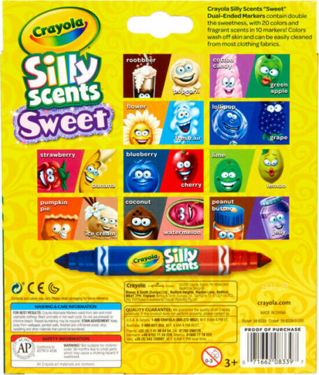 10 Pack Silly Scents Sweet Dual-Ended Markers Back