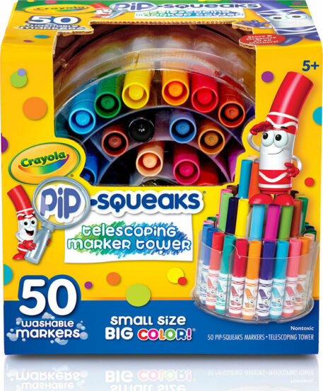 50 Pack Telescoping Washable Pip-Squeaks Markers Tower
