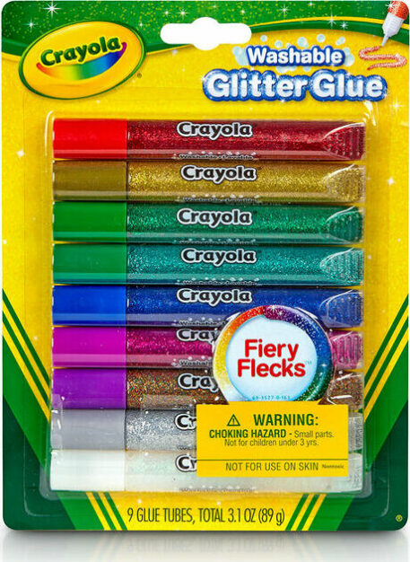 9 Pack Washable Glitter Glue - Fiery Glitter Flecks