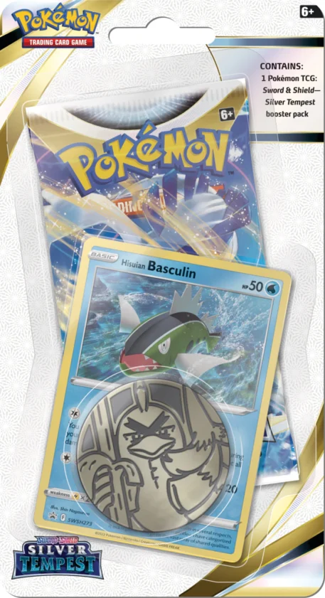 Pokemon Sword & Shield Set 12: Silver Tempest Blister with Card - Basculin
