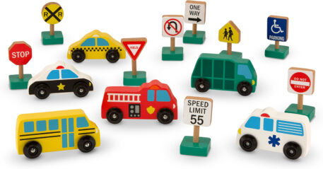 Wooden Vehicles and Traffic Signs