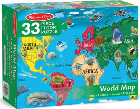 World Map Floor Puzzle - 33 Pieces
