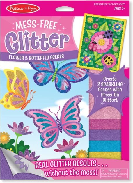 Mess-Free Glitter Flower & Butterfly Scenes